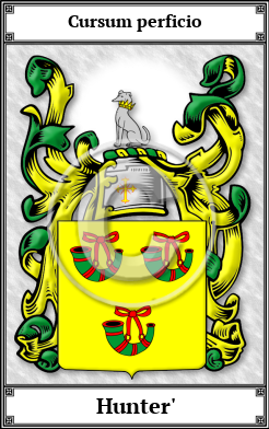 Hunter' Family Crest Download (JPG)  Book Plated - 150 DPI
