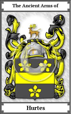 Hurtes Family Crest Download (JPG) Book Plated - 600 DPI