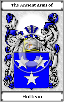 Hutteau Family Crest Download (JPG) Book Plated - 600 DPI