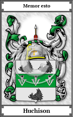 Huchison Family Crest Download (JPG)  Book Plated - 150 DPI