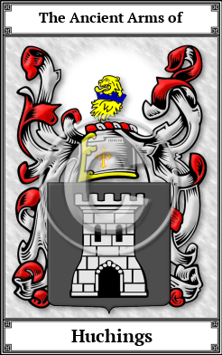 Huchings Family Crest Download (JPG)  Book Plated - 150 DPI