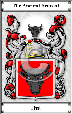 Hut Family Crest Download (JPG) Book Plated - 600 DPI