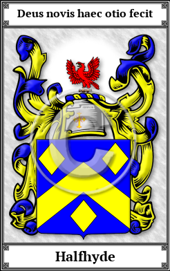 Halfhyde Family Crest Download (JPG)  Book Plated - 150 DPI