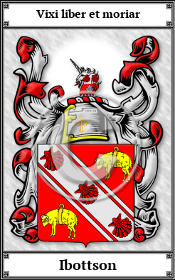 Ibottson Family Crest Download (JPG)  Book Plated - 150 DPI