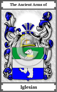 Iglesias Family Crest Download (JPG)  Book Plated - 150 DPI