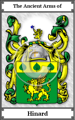 Hinard Family Crest Download (JPG)  Book Plated - 150 DPI