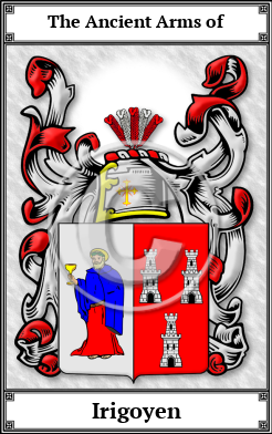 Irigoyen Family Crest Download (JPG)  Book Plated - 150 DPI