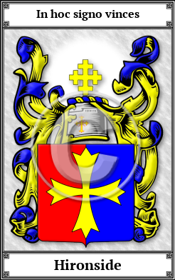 Hironside Family Crest Download (JPG)  Book Plated - 150 DPI