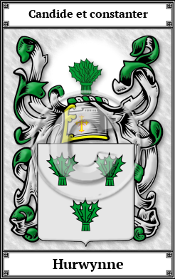 Hurwynne Family Crest Download (JPG)  Book Plated - 150 DPI