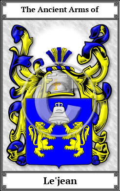 Le'jean Family Crest Download (JPG)  Book Plated - 150 DPI