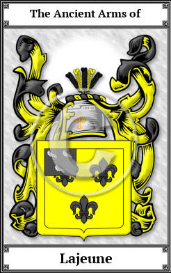 Lajeune Family Crest Download (JPG)  Book Plated - 150 DPI