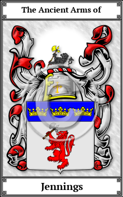 Jennings Family Crest Download (JPG) Book Plated - 300 DPI