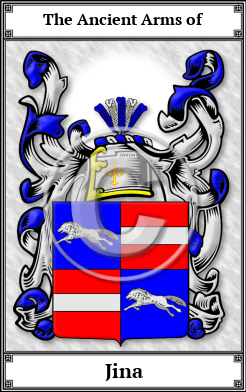Jina Family Crest Download (JPG)  Book Plated - 150 DPI