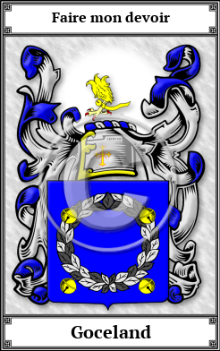 Goceland Family Crest Download (JPG)  Book Plated - 150 DPI