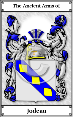 Jodeau Family Crest Download (JPG)  Book Plated - 150 DPI