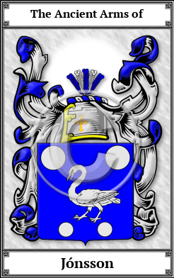 Jónsson Family Crest Download (JPG)  Book Plated - 150 DPI