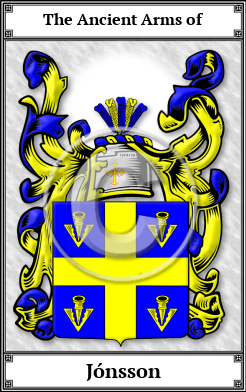 Jónsson Family Crest Download (JPG)  Book Plated - 150 DPI