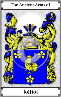 Jolliot Family Crest Download (JPG)  Book Plated - 150 DPI