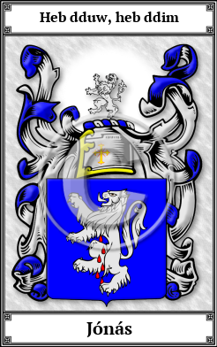 Jónás Family Crest Download (JPG)  Book Plated - 150 DPI