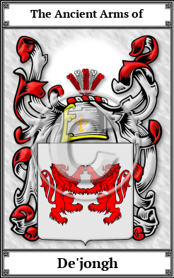 De'jongh Family Crest Download (JPG)  Book Plated - 150 DPI