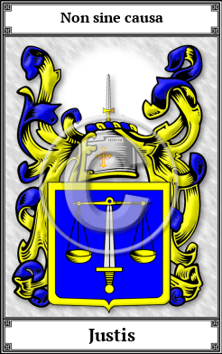 Justis Family Crest Download (JPG)  Book Plated - 150 DPI