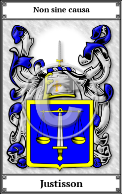 Justisson Family Crest Download (JPG)  Book Plated - 150 DPI