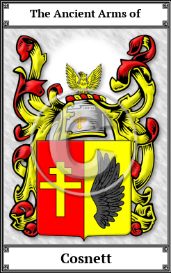 Cosnett Family Crest Download (JPG)  Book Plated - 150 DPI