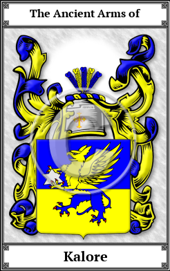 Kalore Family Crest Download (JPG) Book Plated - 600 DPI