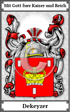 Dekeyzer Family Crest Download (JPG)  Book Plated - 150 DPI