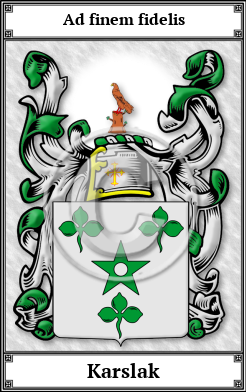 Karslak Family Crest Download (JPG) Book Plated - 600 DPI