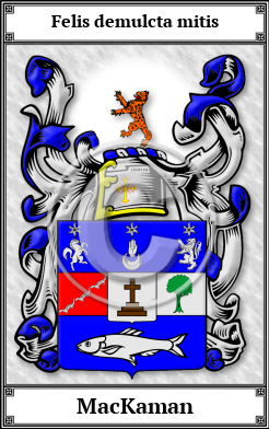 MacKaman Family Crest Download (JPG)  Book Plated - 150 DPI