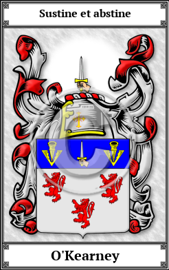 O'Kearney Family Crest Download (JPG)  Book Plated - 150 DPI