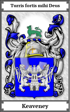 Keaveney Family Crest Download (JPG) Book Plated - 600 DPI