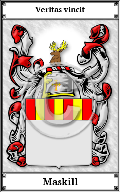 Maskill Family Crest Download (JPG) Book Plated - 600 DPI