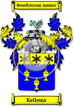 Kellems Family Crest Download (jpg) Legacy Series - 150 DPI