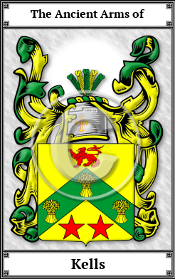 Kells Family Crest Download (JPG) Book Plated - 600 DPI