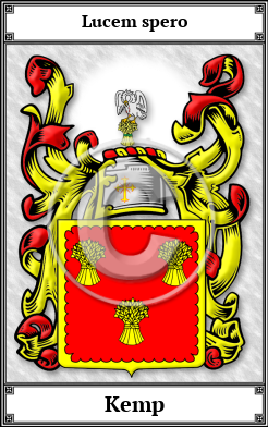 Kemp Family Crest Download (JPG)  Book Plated - 150 DPI