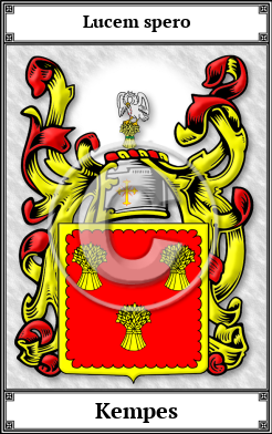 Kempes Family Crest Download (JPG)  Book Plated - 150 DPI