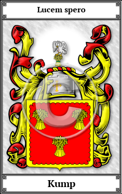 Kump Family Crest Download (JPG)  Book Plated - 150 DPI