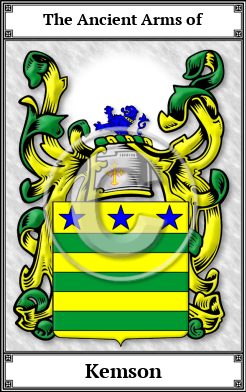 Kemson Family Crest Download (JPG)  Book Plated - 150 DPI