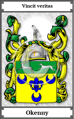 Okenny Family Crest Download (JPG)  Book Plated - 150 DPI