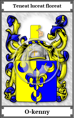 O-kenny Family Crest Download (JPG)  Book Plated - 150 DPI