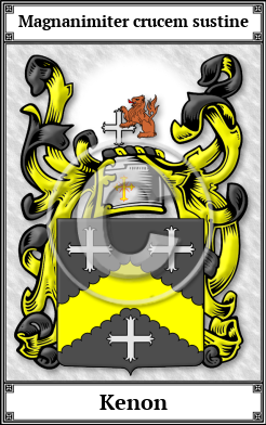 Kenon Family Crest Download (JPG) Book Plated - 600 DPI