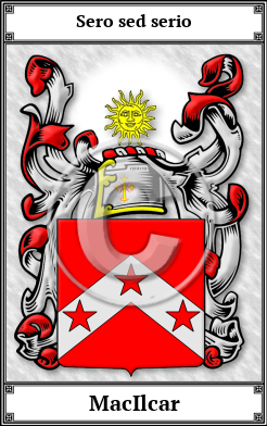 MacIlcar Family Crest Download (JPG)  Book Plated - 150 DPI