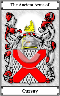 Cursay Family Crest Download (JPG)  Book Plated - 150 DPI