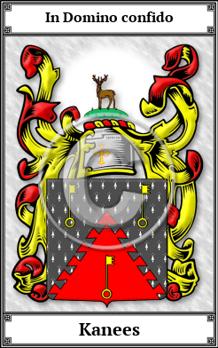 Kanees Family Crest Download (JPG)  Book Plated - 150 DPI