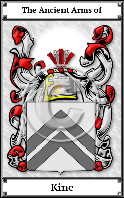 Kine Family Crest Download (JPG)  Book Plated - 150 DPI