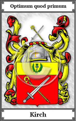 Kirch Family Crest Download (JPG)  Book Plated - 150 DPI