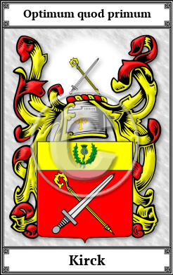 Kirck Family Crest Download (JPG)  Book Plated - 150 DPI