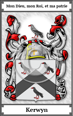 Kerwyn Family Crest Download (JPG) Book Plated - 600 DPI